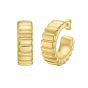 14K Ribbed C-Hoops