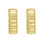 14K Ribbed C-Hoops