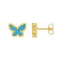 14K Primavera Turquoise Butterfly Studs