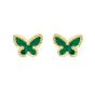 14K Primavera Malachite Butterfly Studs
