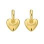 14K Puffy Heart Dangle Huggie Hoops