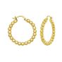 14K Medium Bead Hoops