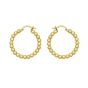 14K Medium Bead Hoops