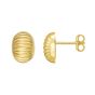 14K Oval Button Earrings