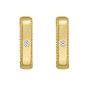 14K Diamond Square Huggie Earrings