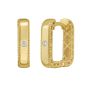 14K Diamond Square Huggie Earrings