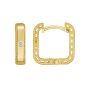 14K Diamond Square Huggie Earrings