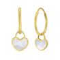 14K Gold MOP Heart Huggies