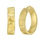14K Gold Ribbed Round Hoops