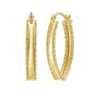 14K Small Diamond Cut Marquise Hoop Earrings