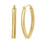 14K Large Diamond Cut Marquise Hoop Earrings