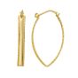 14K Large Diamond Cut Marquise Hoop Earrings