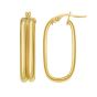 14K Double Row Paperclip Hoop Earrings
