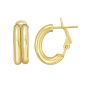 14K Double Row Hinged Hoop Earrings