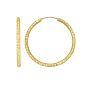 14K Round Faceted Hoop Earrings