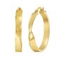 14K Twisted Square Tube Hoop Earrings