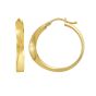 14K Twisted Square Tube Hoop Earrings