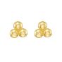 14K Triple Bead Post Earrings