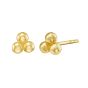 14K Triple Bead Post Earrings