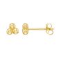 14K Triple Bead Post Earrings