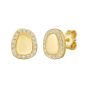 14K Diamond Freeform Cushion Earrings