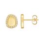 14K Diamond Freeform Cushion Earrings