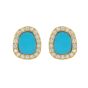 14K Diamond & Turquoise Freeform Cushion Earrings