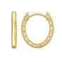 14K Mini Beaded Oval Huggie Earrings