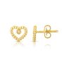 14K Gold Prosecco Heart Earrings