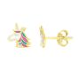 14K Gold Enamel Unicorn Stud Earring