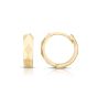 14K Gold Faceted Huggie Earrings
