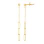 14K Gold Dangle Paperclip Earrings