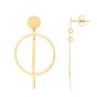14K Gold Geometric Drop Earrings