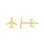 14K Gold Polished Airplane Stud Earring