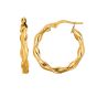 14K Gold 20mm Twist Hoop Earring