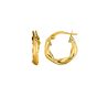 14K Gold 3x15mm Twist Hoop Earring