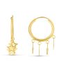 14K Gold Star Charm Hoops