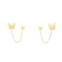 14K Double Pierced Butterfly Earrings