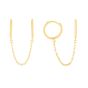 14K Double Pierced Chain Huggies