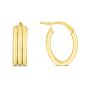 14K Gold 17mm Triple Row Oval Hoops