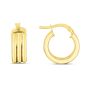 14K 10mm Small Triple Row Round Hoops