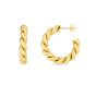 14K Gold Artisan Sculpted Hoop Earrings