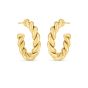 14K Gold Artisan Sculpted Hoop Earrings