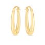14K Elongated Oval Hoops