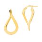 14K Gold Tear Drop Twist Freeform Earring