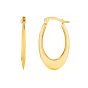 14K Gold Polished Graduated Oval Back to Back Hoop Earring
