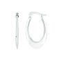 14K Gold Polished Graduated Oval Back to Back Hoop Earring