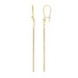 14K Gold Diamond Cut Bar Linear Drop Earring