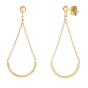 14K Gold Polished Curved Bar Drop Earring