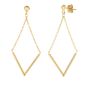 14K Gold Polished V Drop Earring